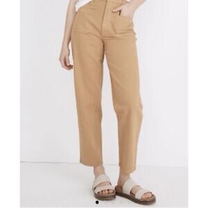 Madewell Balloon Pants Womens High Rise Cropped Tan Pants Size 25 Patch Pocket